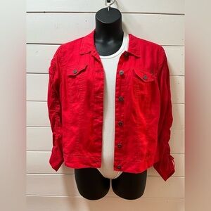 SANDWICH red linen jacket size 44